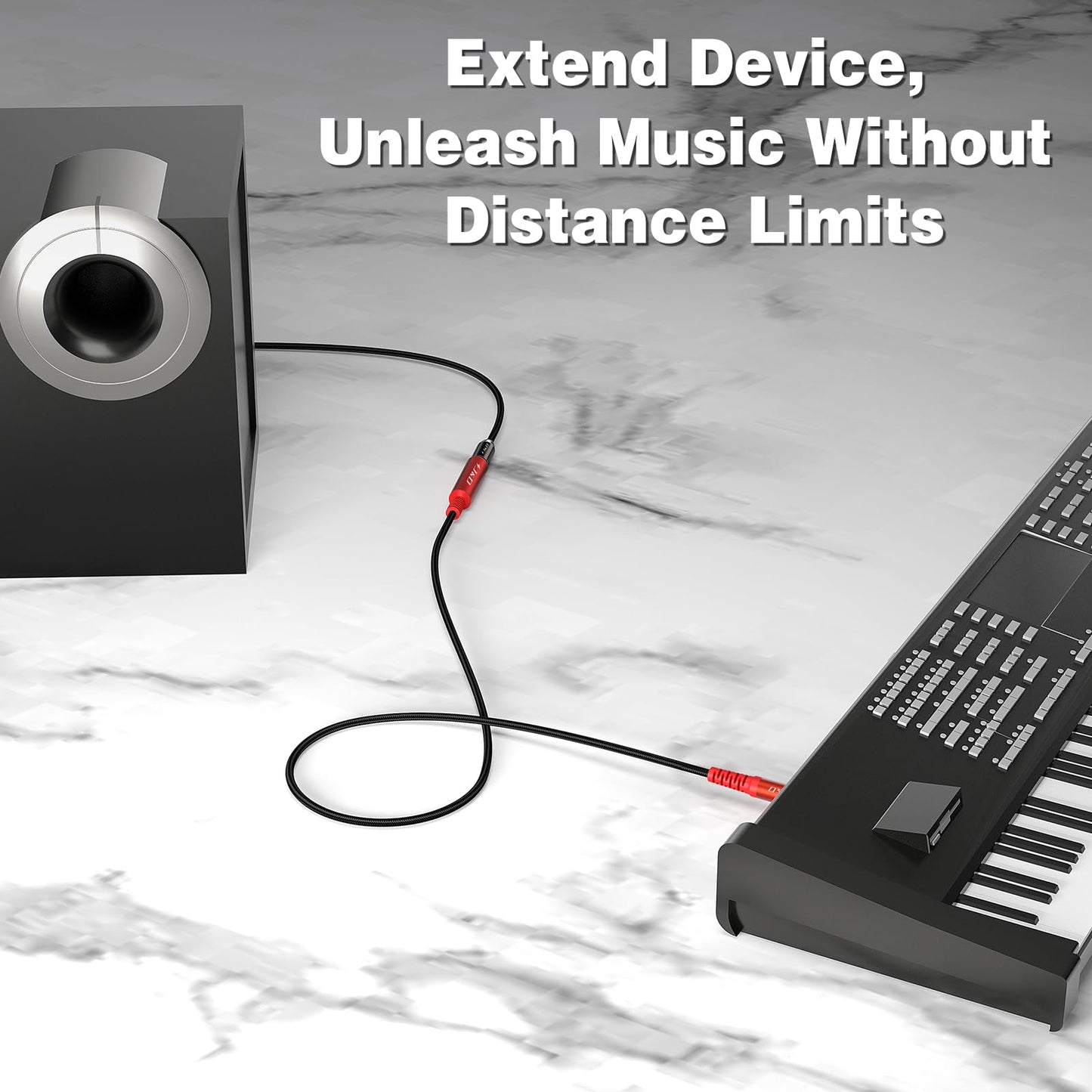 J&D 1/4 Inch Extension Cable, 6.35 mm Stereo Male to Female, Gold Plated Connectors, Durable PVC and Copper, Professional Audio Extender…