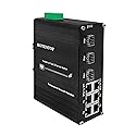 9-Port Unmanaged Industrial Ethernet Hardened Network Fiber Switch with 6 x 10/100Base-T RJ45 Plus 3 x 100Base-FX SFP,Support 12~48VDC, IEEE802.3af/at