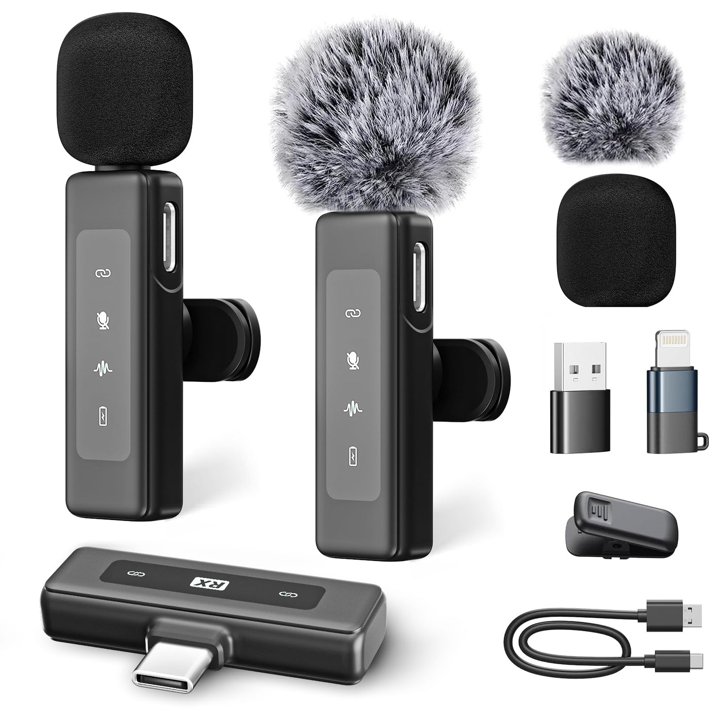 Newthor Mini Microphone for iPhone/Computer/Android/iPad,Lavalier Microphone with Noise Reduction and Crystal Sound,Clip-on Lapel Mic for Video