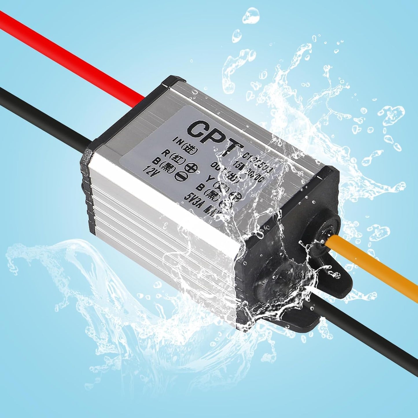 2PCS 12V to 5V DC Converter 3A 15W Waterproof Voltage Regulator Buck Converter 12V to 5V DC Converters Car Power Voltage for Car Truck