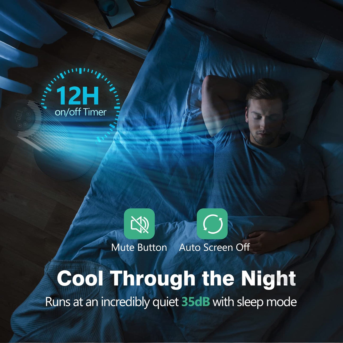 Mirdred Tower Fan, 42” 90° Oscillating Tower Fan with 5 Fan Speeds, Sleep Mode, Remote, 12H On/Off Timer, Portable Stand Up Floor Bladeless Fan