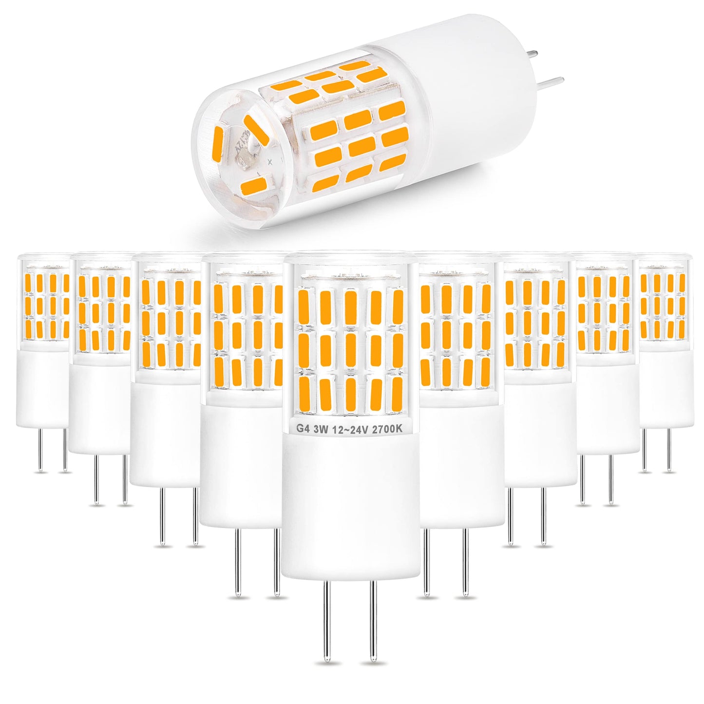 G4 LED Bulbs 12V-24V 20W 25W 30W Equival Warm White 2700K T3,Bi-pin