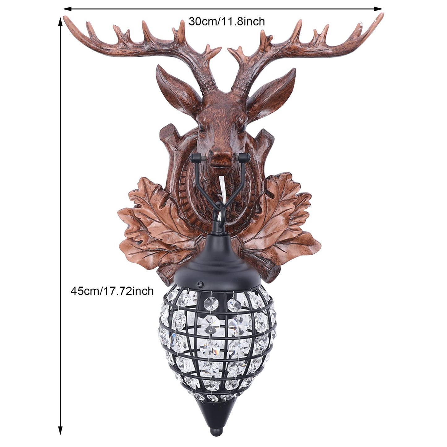VPABES Indoor Antler Wall Sconce Lighting Fixture, Rustic Deer Wall Light Fixtures Decor for Bedroom Bathroom Hallway Entrance Wildlife Wall Decor