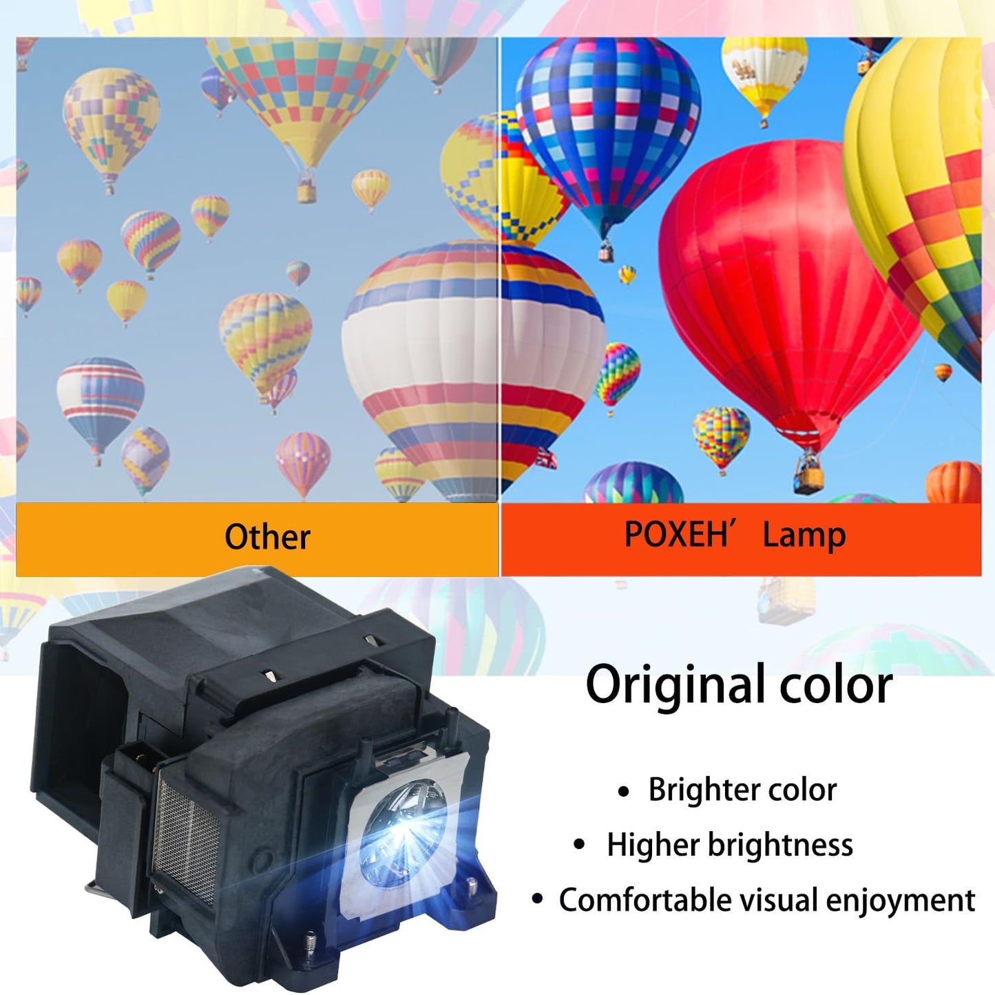 PXOEH A+ Quality ELP85 V13h010l85 for Epson powerlite Home Cinema 3000 3100 3200 3500 3600E 3700 3800 3900 EH-TW6600 EH-TW6600W EH-TW6800 EH-TW6700
