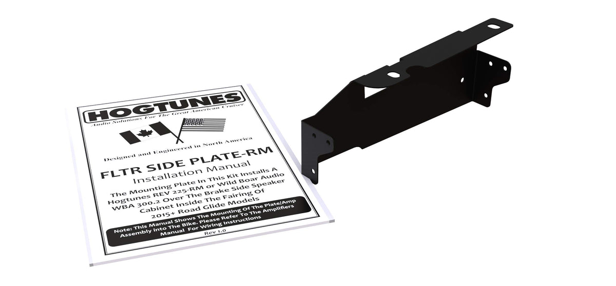 Hogtunes FLTR Side Plate-RM Amplifier Mounting Plate, Fits 2015-2024 Harley-Davidson Road Glide Models