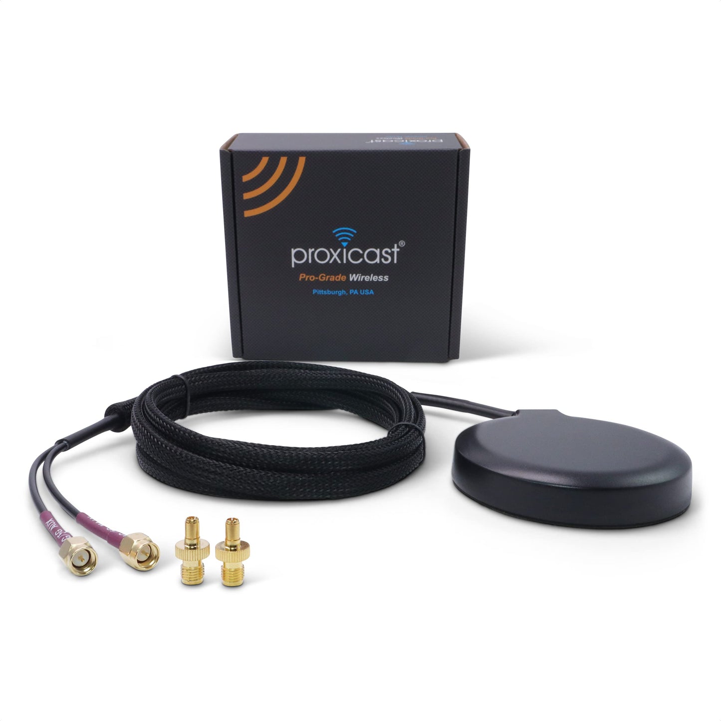 Proxicast Ultra Low Profile MIMO 4G / 5G Omni-Directional Magnetic/Adhesive Mount Antenna for Verizon, AT&T, T-Mobile Modems & Routers with SMA or TS9