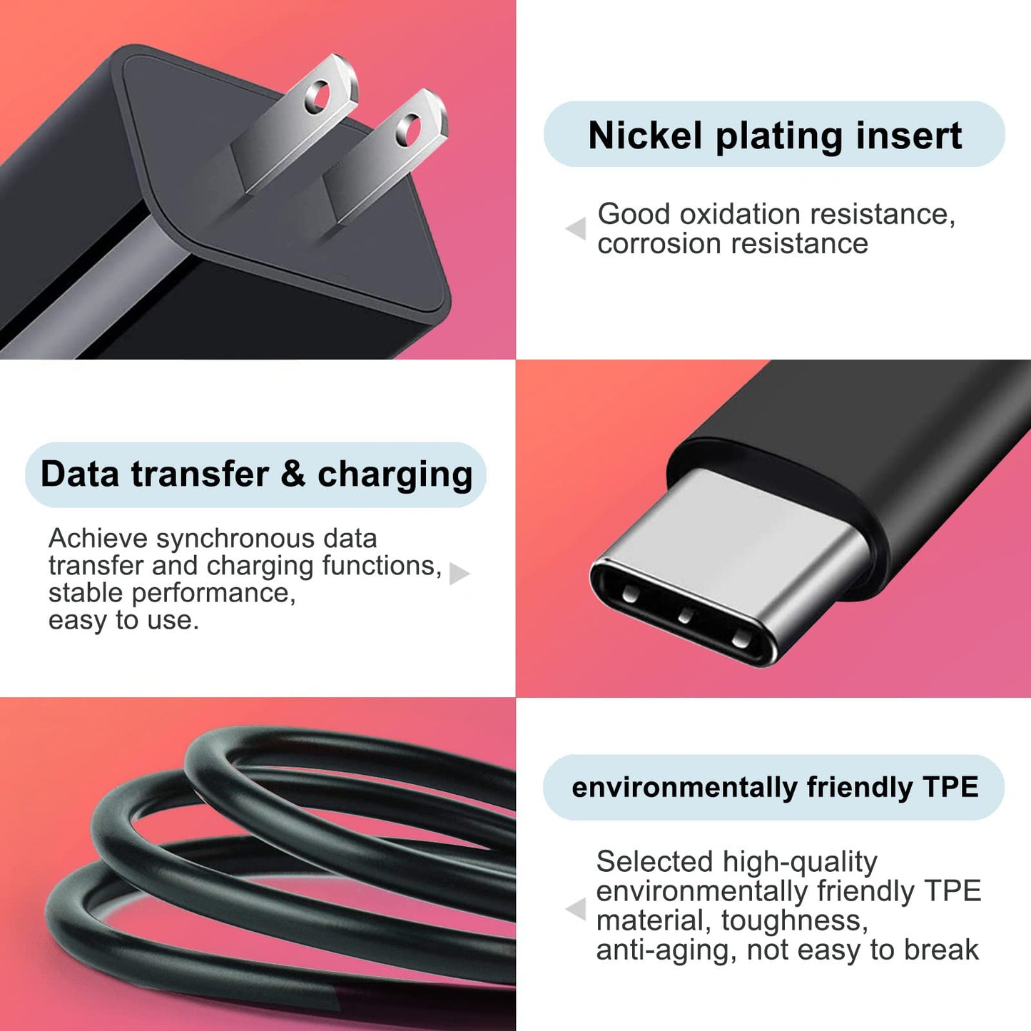 USB C Charger Cord Compatible for W-King D7 D8 D8mini D9 D9-1 D10 T9 X10 S7, Marshall Stockwell II Marshall Emberton, OontZ Angle 3 Ultra (4th Gen)