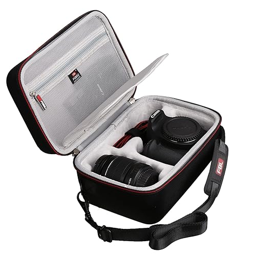 FBLFOBELI EVA Travel Storage Case for Canon EOS Rebel T7 / T8i / T5 / R50 / R100 DSLR Camera with 18-55mm Lens, Camera Protective Waterproof Carrying