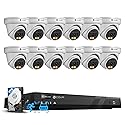 4COVR 4K PoE Security Camera System 16 Channel, 2-Way Talk & Smart Full Color Night Vision, AI Smart Detection, 4TB NVR Surveillance for Business, 12X