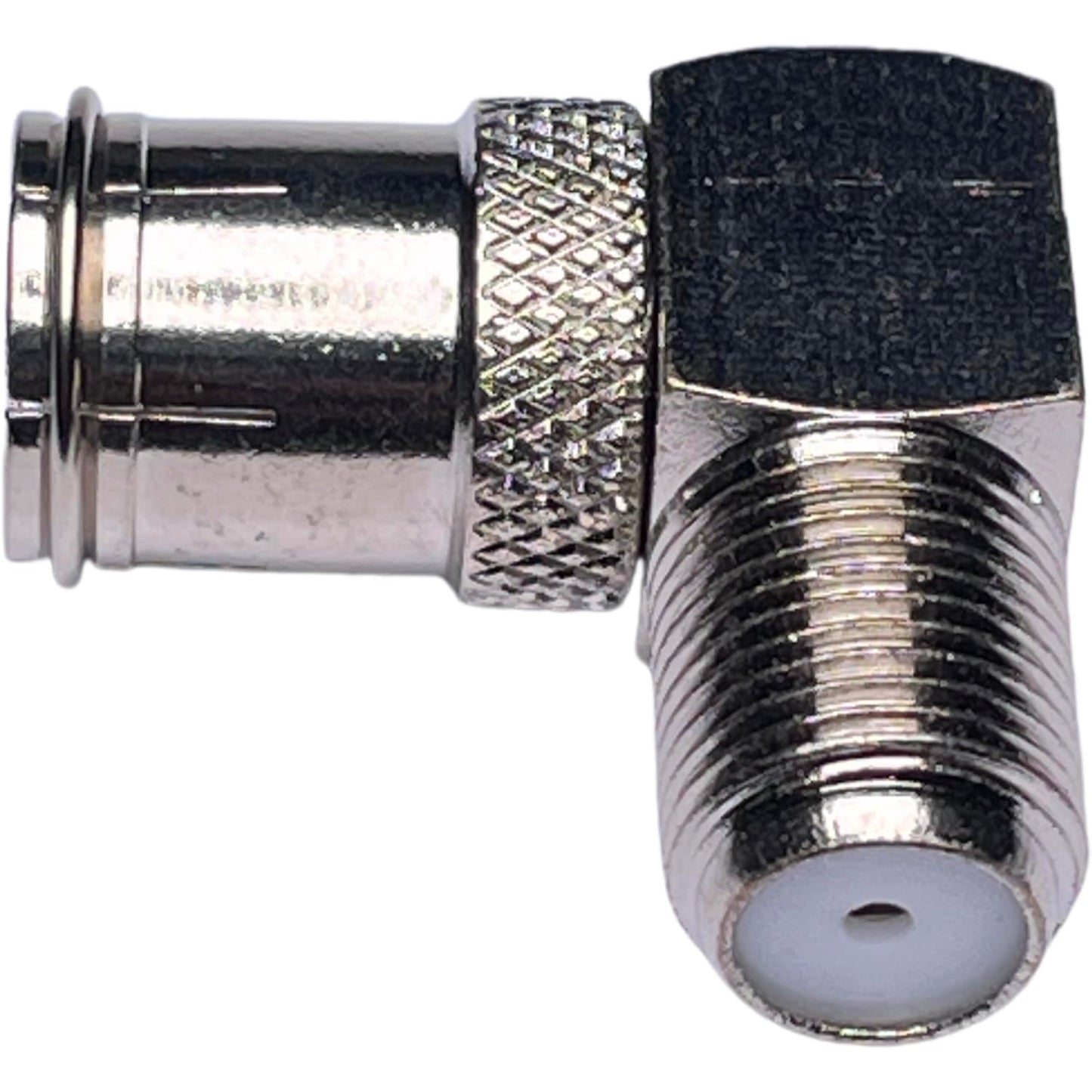 CESS Right Angle Coax Quick Adapter F-Jack Push-On Male Female, 4 Pack