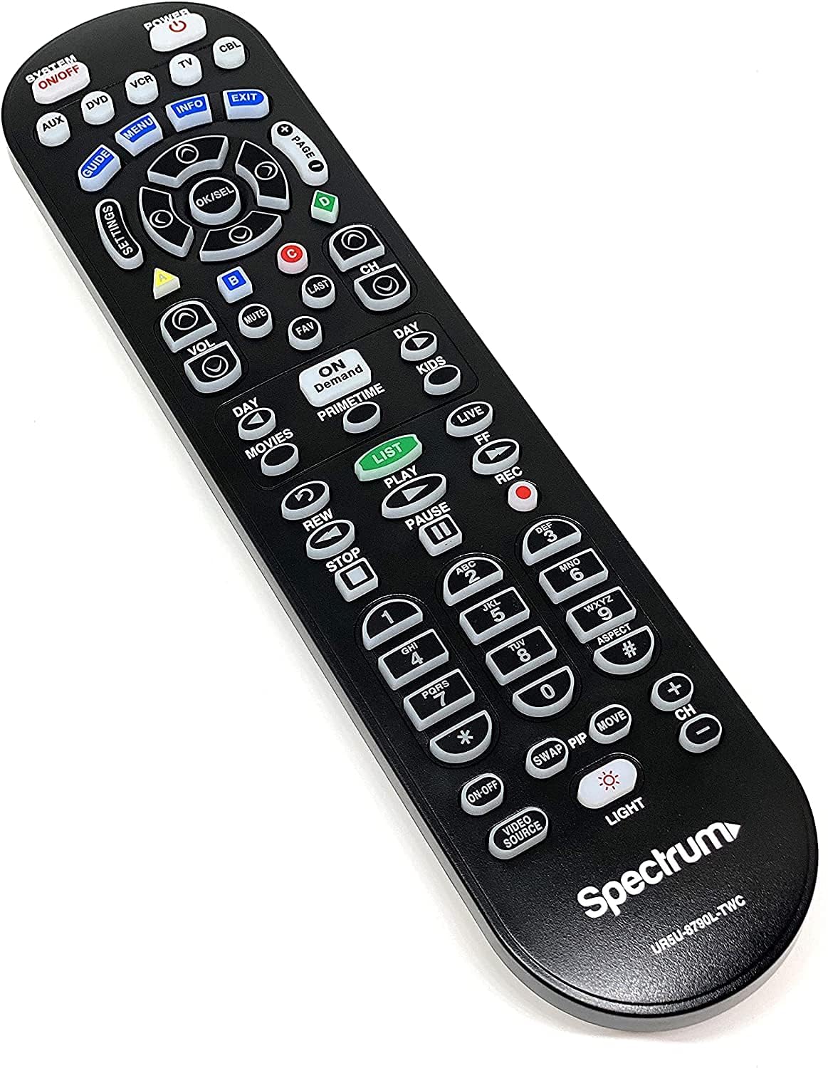 Charter Spectrum TV Remote Control TIME Warner CLIKR-5 UR5U-8780L New | Compatible with Time Warner, Brighthouse and Charter Cable Boxes | keypad