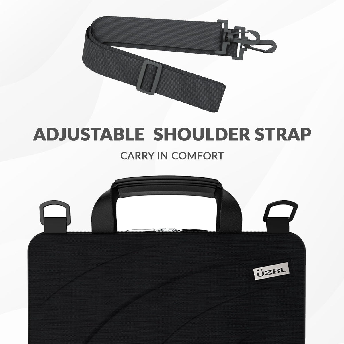 UZBL 11-11.6 Inch Always-on Chromebook Protective Hard Case with Adjustable Shoulder Strap and Carrying Handles