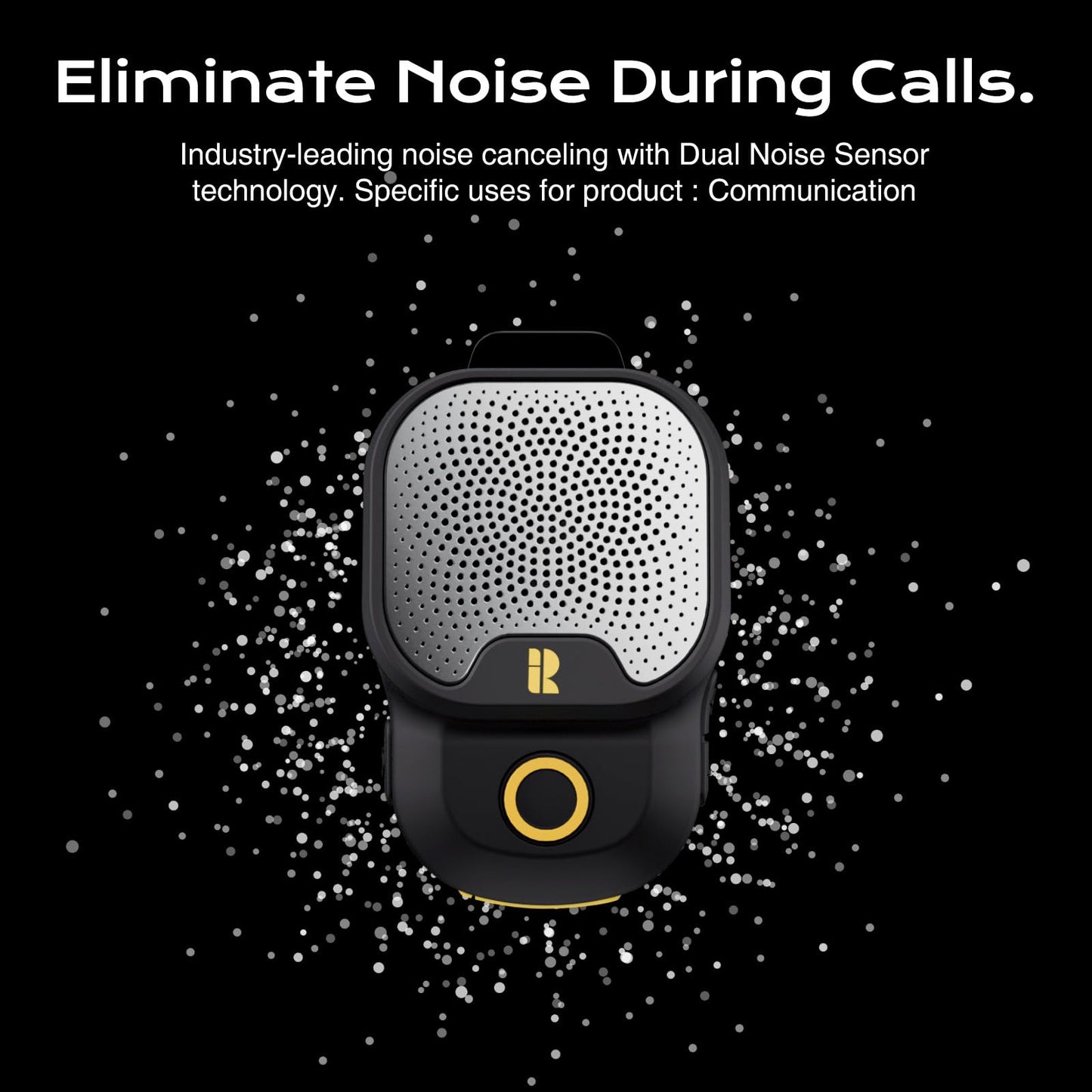 Rythflo Wearable Bluetooth V5.3 Speaker, 30H Working Time Clip-On Wireless Jobsite Water-Resistant TWS Portable Speaker, IPX7 Waterproof, Built-in ENC