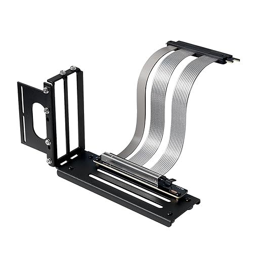 PCIE 5.0 Riser Cable with 3 Slots Vertical GPU Mount Bracket Kit, Gen 5 GPU Graphics Card Extension Cable, PCI-E 16X 128GB/s Compatible with PCIE 4.0