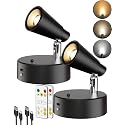 LYTARA LED Spotlights Indoor, 5000mAh Rechargeable Battery Powered Picture Lights, Dimmable&Timer, 3CCT, Cordless LED Uplights with Remote, Accent