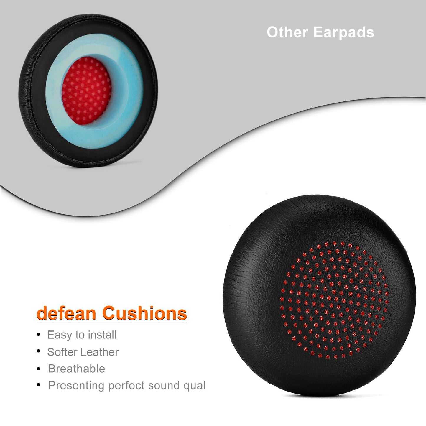 Voyager Focus UC Ear Pads - Replacement Ear Cushion Cover Compatible with Poly Voyager Focus UC, Plantronics Voyager Focus UC B825 Binaural, BLACKWIRE