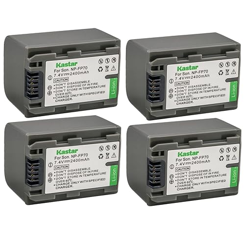 Kastar 4-Pack NP-FP70 / NP-FP71 Battery Replacement for Sony DCR-HC16, DCR-HC18, DCR-HC19, DCR-HC20, DCR-HC21, DCR-HC22, DCR-HC23, DCR-HC24, DCR-HC26
