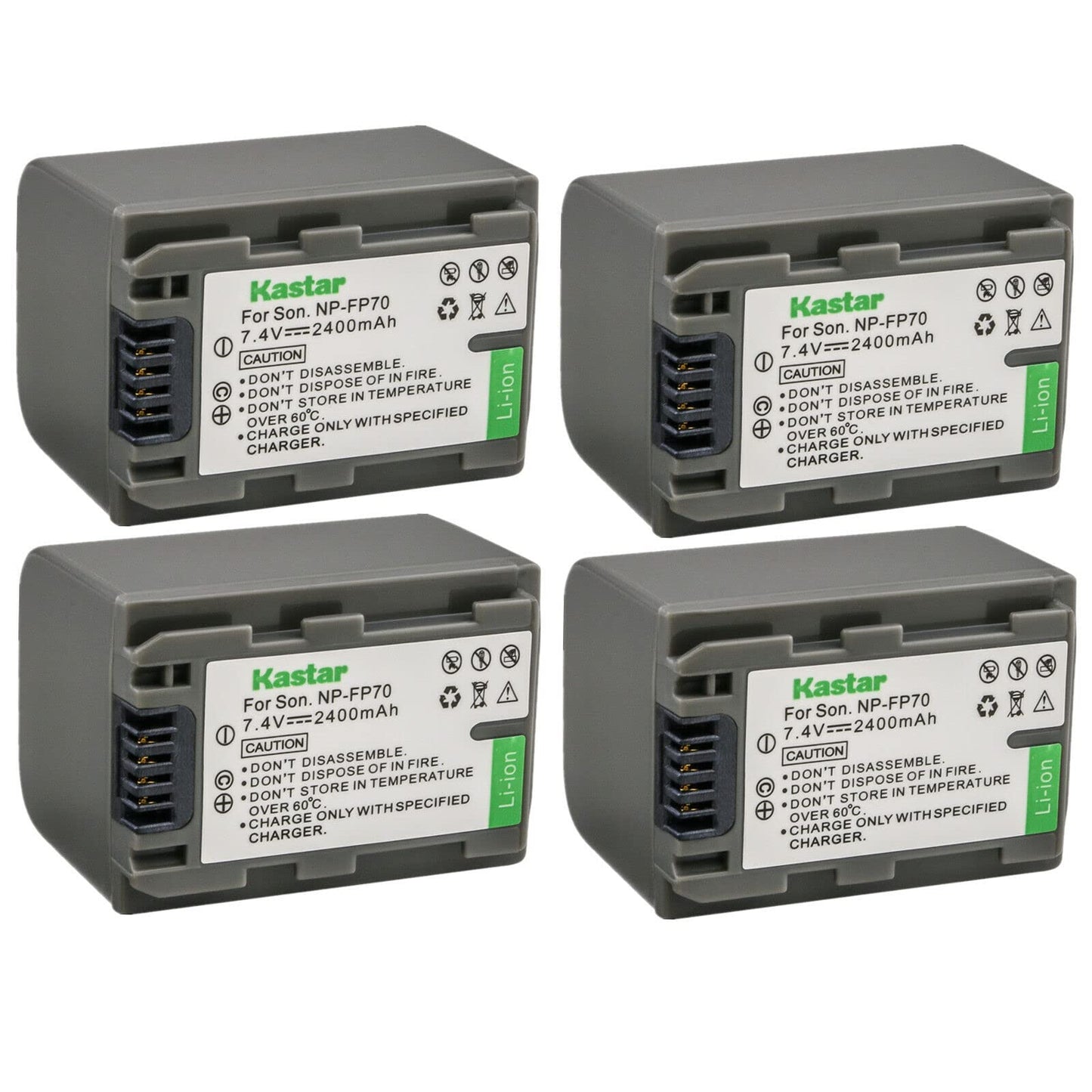 Kastar 4-Pack NP-FP70 / NP-FP71 Battery Replacement for Sony DCR-HC16, DCR-HC18, DCR-HC19, DCR-HC20, DCR-HC21, DCR-HC22, DCR-HC23, DCR-HC24, DCR-HC26