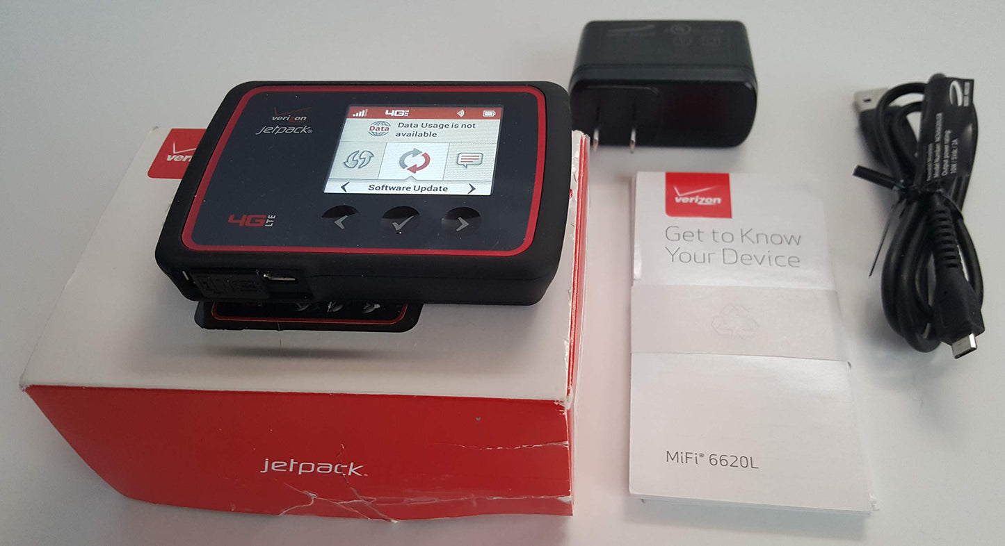 Verizon Jetpack MiFi 6620L - 4G LTE - LTE Band 13/4 (700/1700 MHz), CDMA/1xEVDO Rev. A (800/1900 MHz); Global Network: EDGE/GSM (850/900/1800/1900)