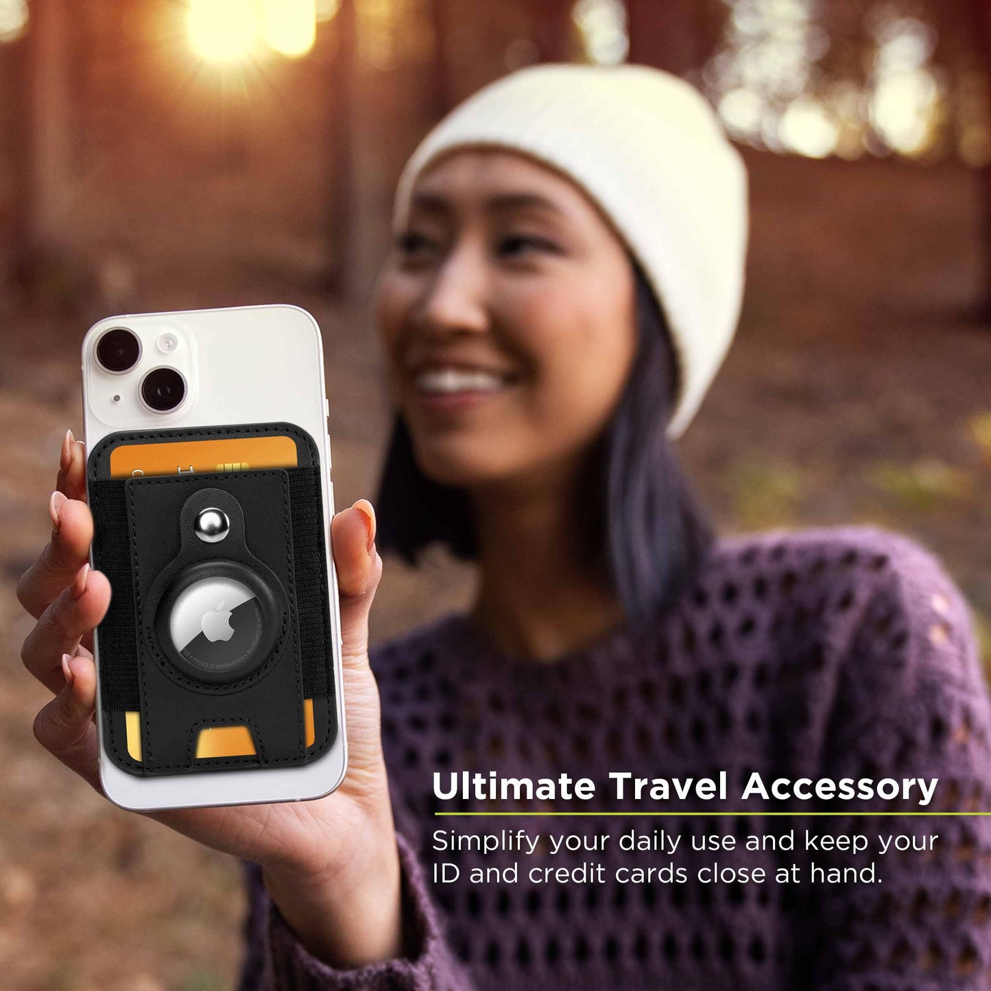PureGear Mag AirTag Wallet, Magnetic Wallet with Protective AirTag Holder for iPhone 17/16/15/14/13/12 Series, MagSafe Compatible, Holds Up to 8