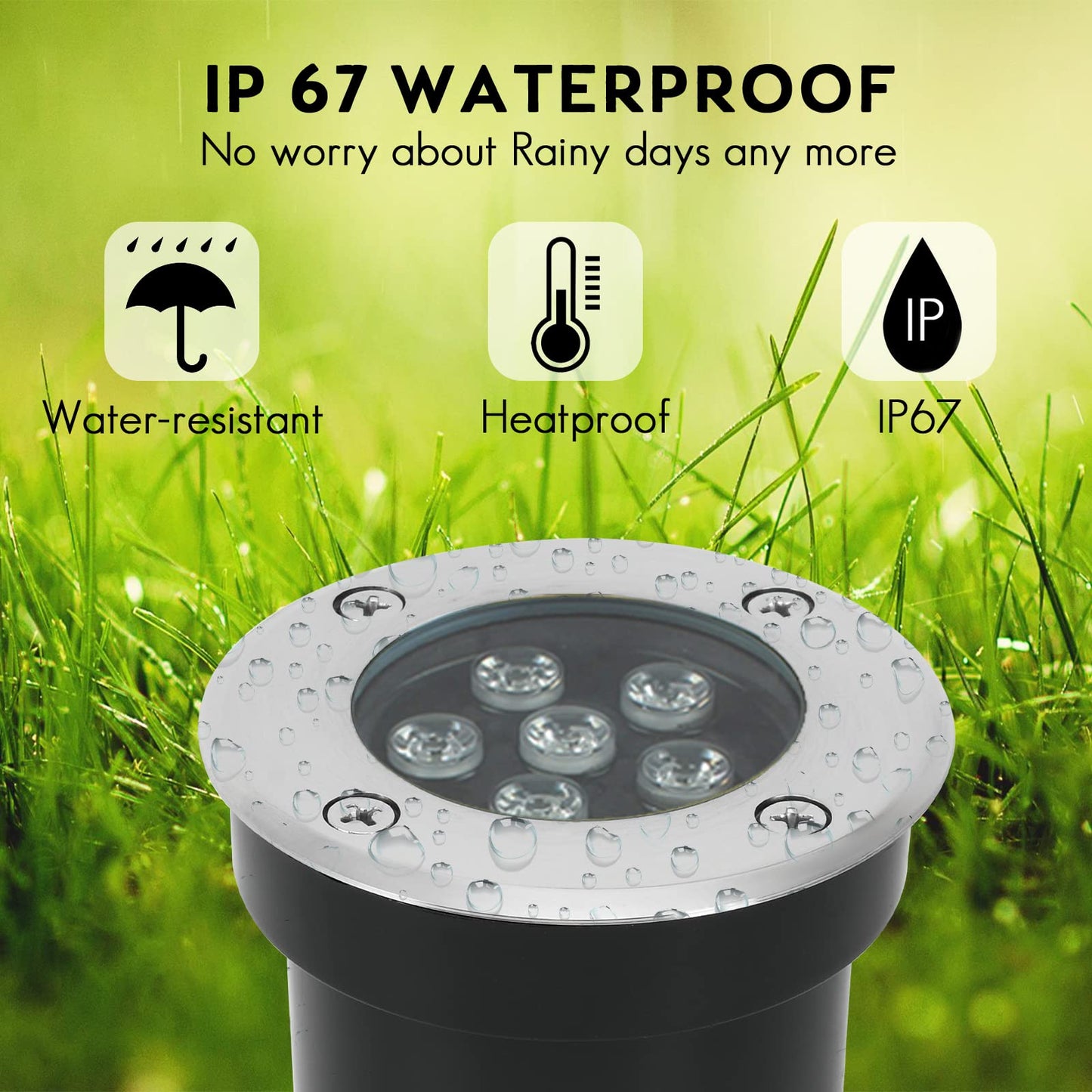 ACHENGE Low Voltage In-Ground LED Well Lights Landscape Lighting 6W 12V 24V Outdoor Landscape Light Waterproof IP67 Pathway Driveway Deck Step Fence
