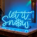 Let It Snow Light Neon Sign, USB Powered Dimmable Decorative Neon Light for Home Living Room Bedroom Winter Holiday Party Decor Wall Table Light Up