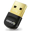 Kinivo USB Bluetooth Adapter for PC (BT6.0, Plug & Play Wireless Dongle Receiver for Ubuntu, Windows 11/10/8.1/8) - Works with Laptop, Headsets