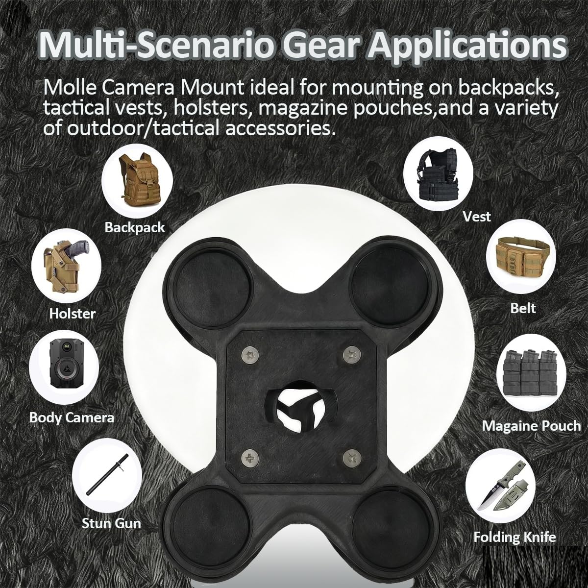 BEIBEINOYA Camera Mount Compatible with Axon Body Cameras 2/3/4, Lightweight Alloy Construction, Suitable for Uniforms (Magnetic View)