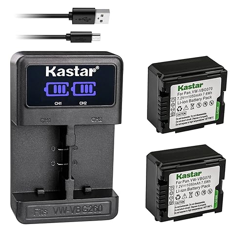 Kastar 2-Pack VW-VBG070 Battery and LED2 USB Charger Compatible with Panasonic AG-HMC45A AG-HMC70 AG-HMC70U AG-HMC73MC AG-HMC80 AG-HMC83MC AG-HMC150