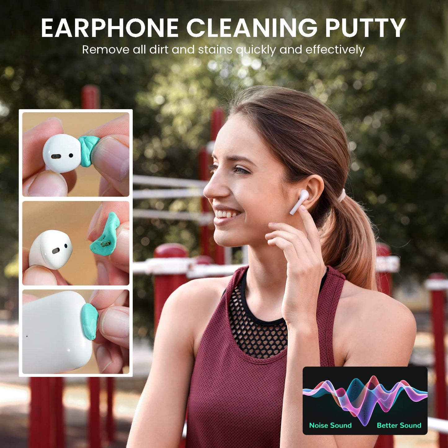 MUIIGOOD Airpods Cleaner Kit 221 Pcs Earbud Cleaning Putty Remove Ear Wax Phone Cleaning kit Cleaner Pen Brush Microfiber Cloth for Airpods Pro/1/2/3