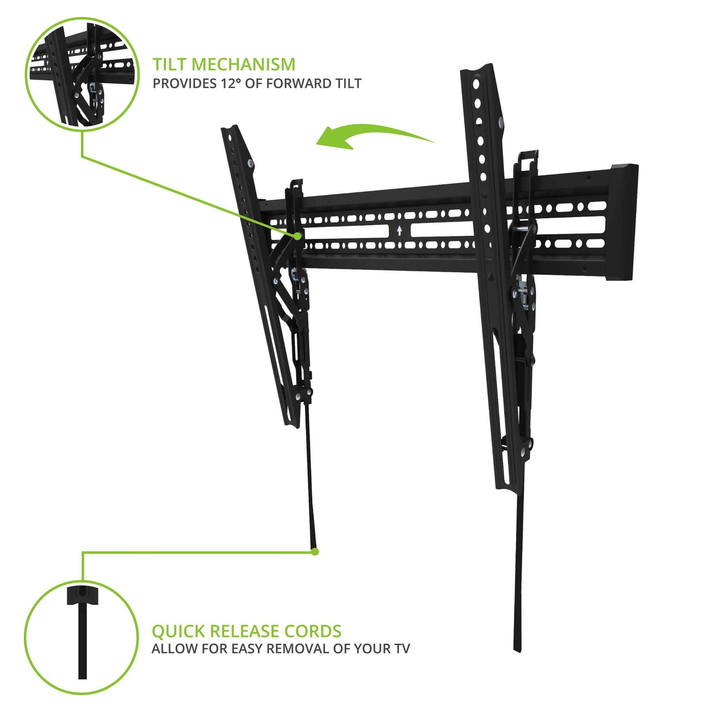 Kanto KT3260 Tilting TV Wall Mount | Fits 32” to 60” Monitors | Fits VESA Sizes 100 x 100 to 600 x 400 | Tilt Mechanism | Quick Release Tabs | Solid