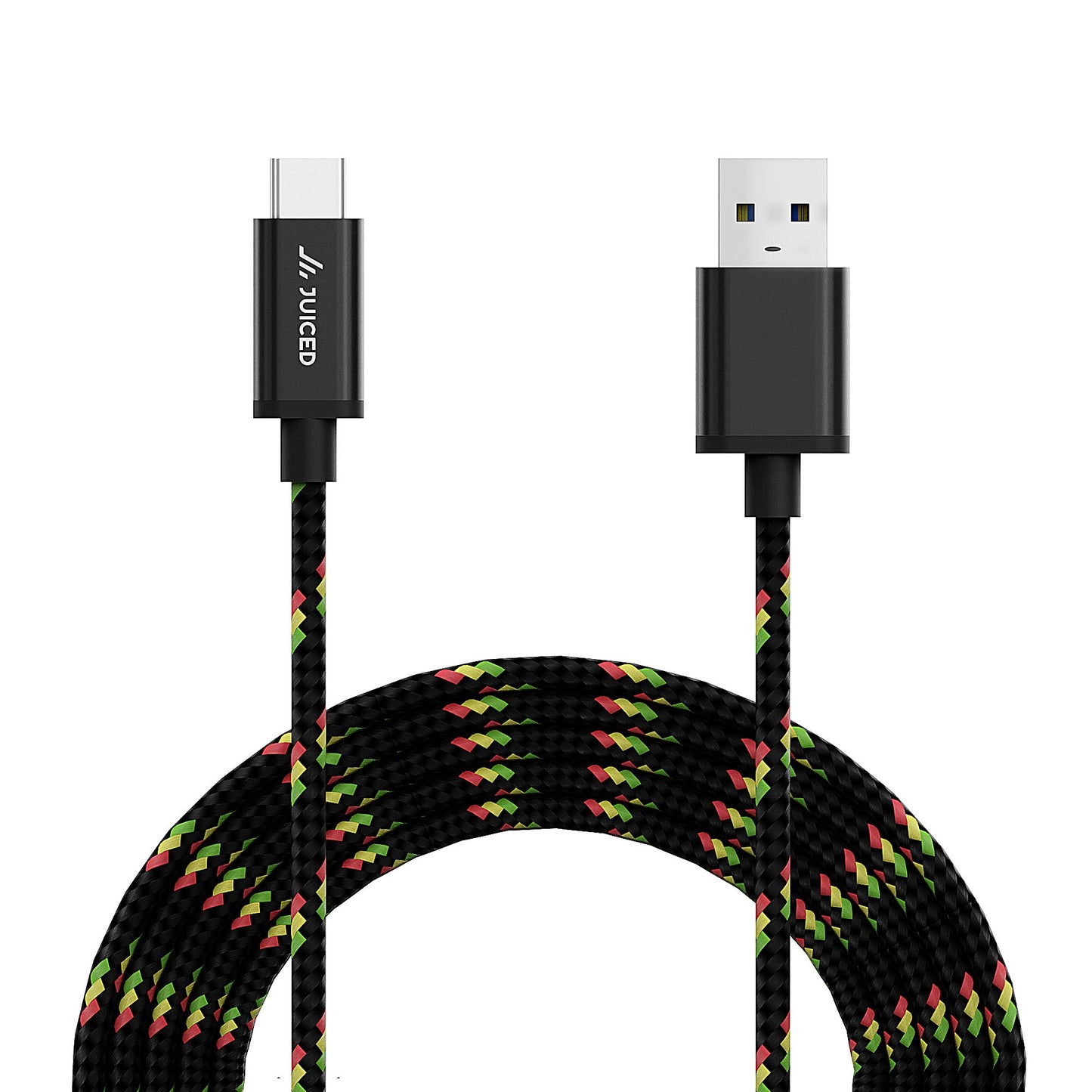 Juiced Systems USB-C to USB-A 10 Gbps USB 3.2 Gen 2 Data Power Cable | 2 Meter 6.5 ft Length | Fast Charging with Quick Data Transfers
