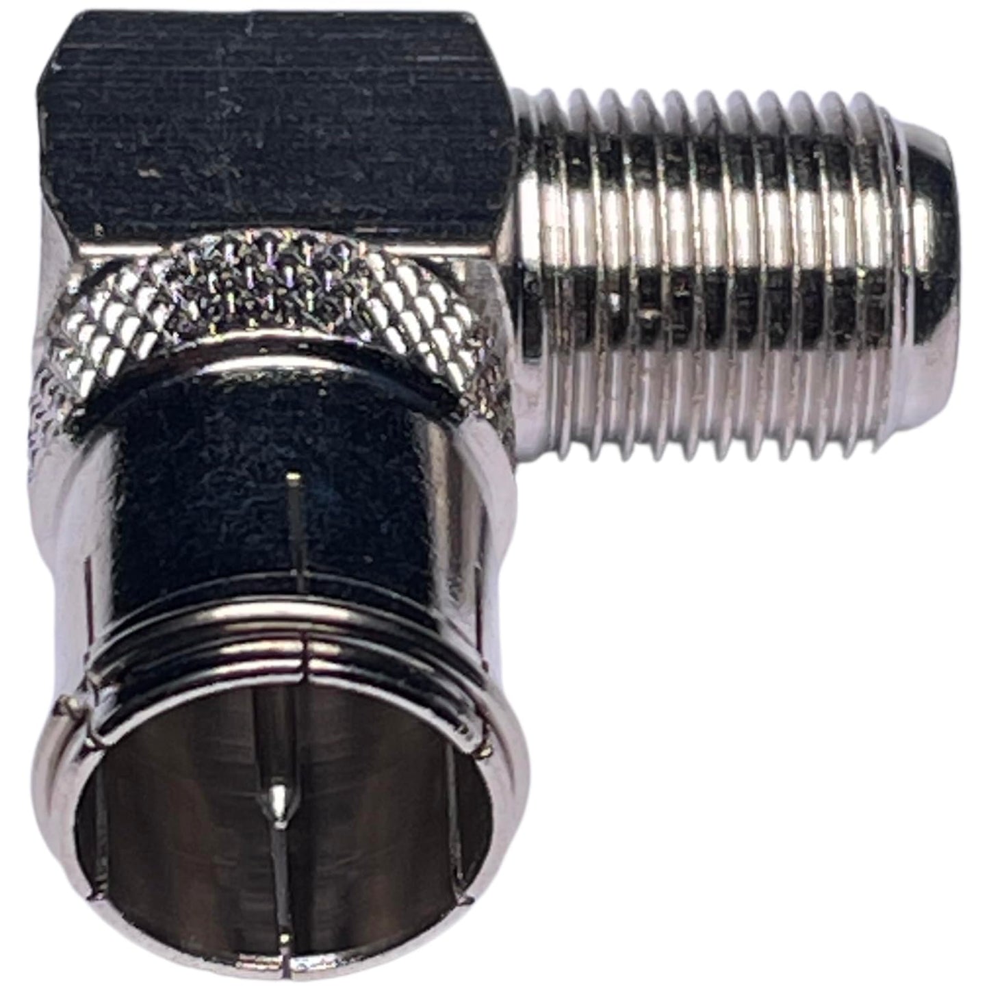 CESS Right Angle Coax Quick Adapter F-Jack Push-On Male Female, 4 Pack