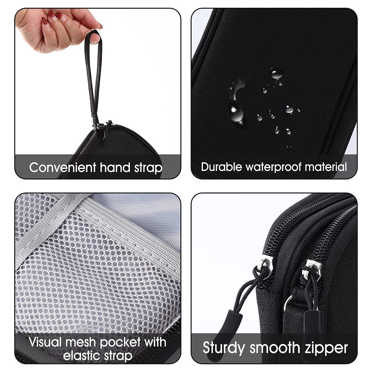 Tildaks Travel Electronic Organizer Pouch Bag, 3 Compartments Portable Electronic Phone Accessories Storage Multifunctional Case for Cable, Cord