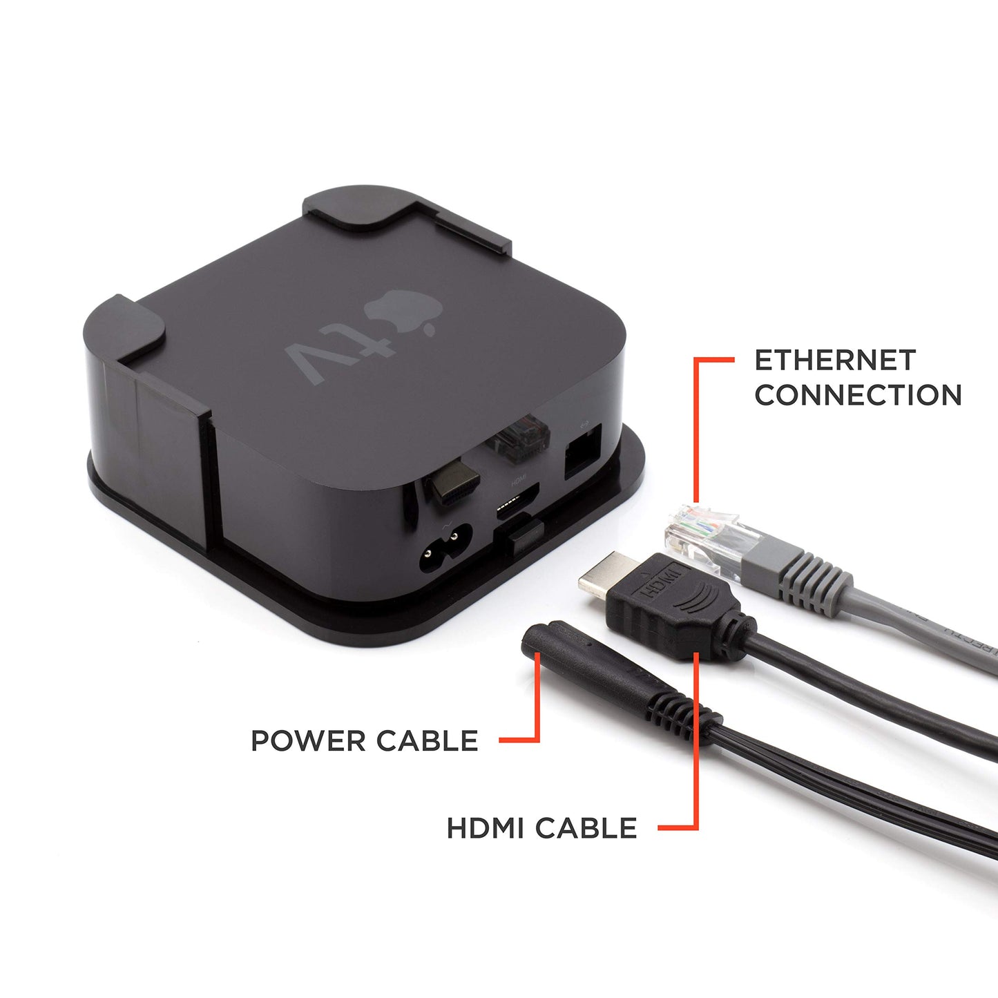THE CIMPLE CO ATV 4K Mount Kit - Wall Mount Compatible with Apple TV 4 and 4K - Behind-TV Streaming Holder for 4th Generation Media Players - Includes