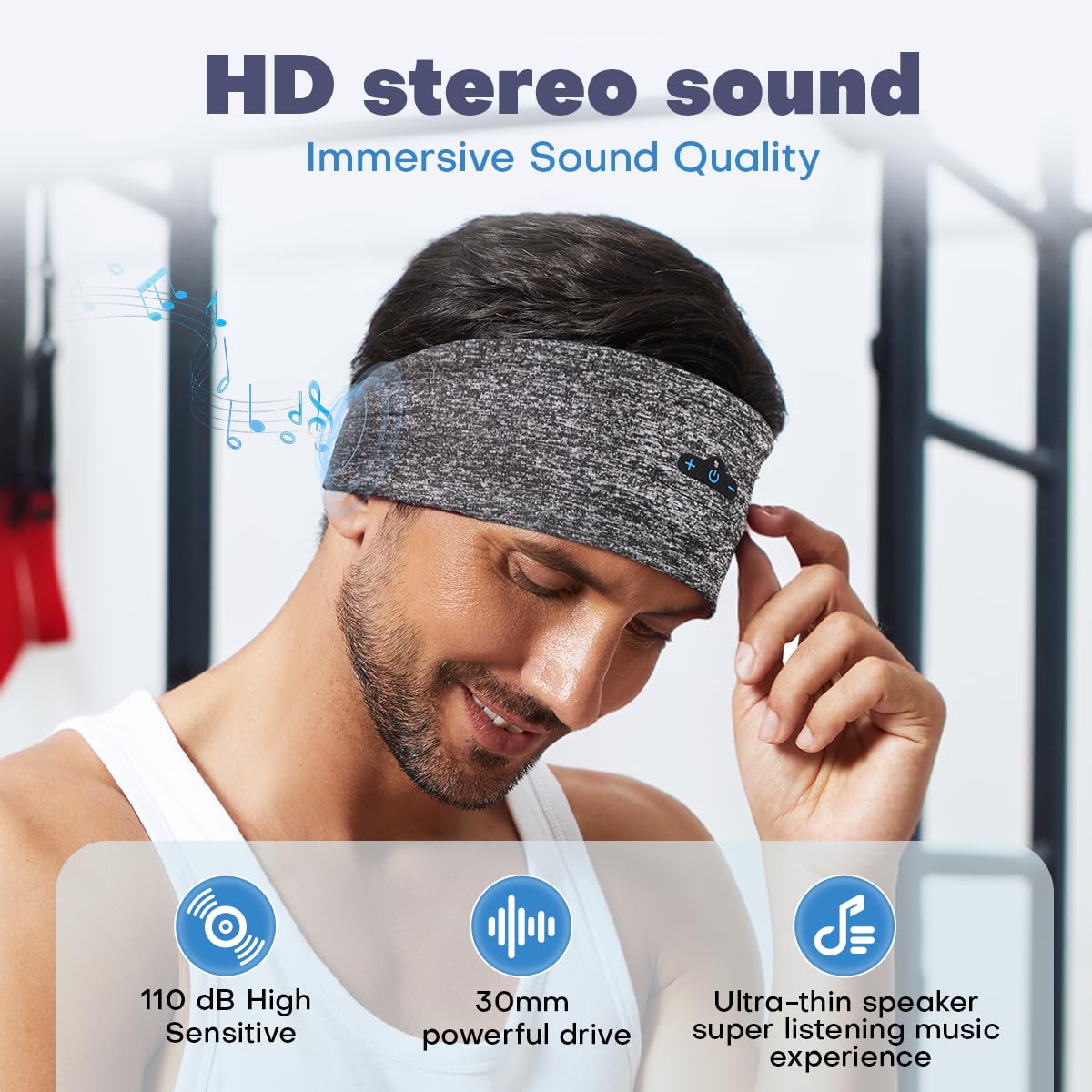 TOPIEI Sleep Headphones Bluetooth Headband for Side Sleeper, 17 Hours Playtime, Wireless Headband Headphones with HD Stereo Speakers…