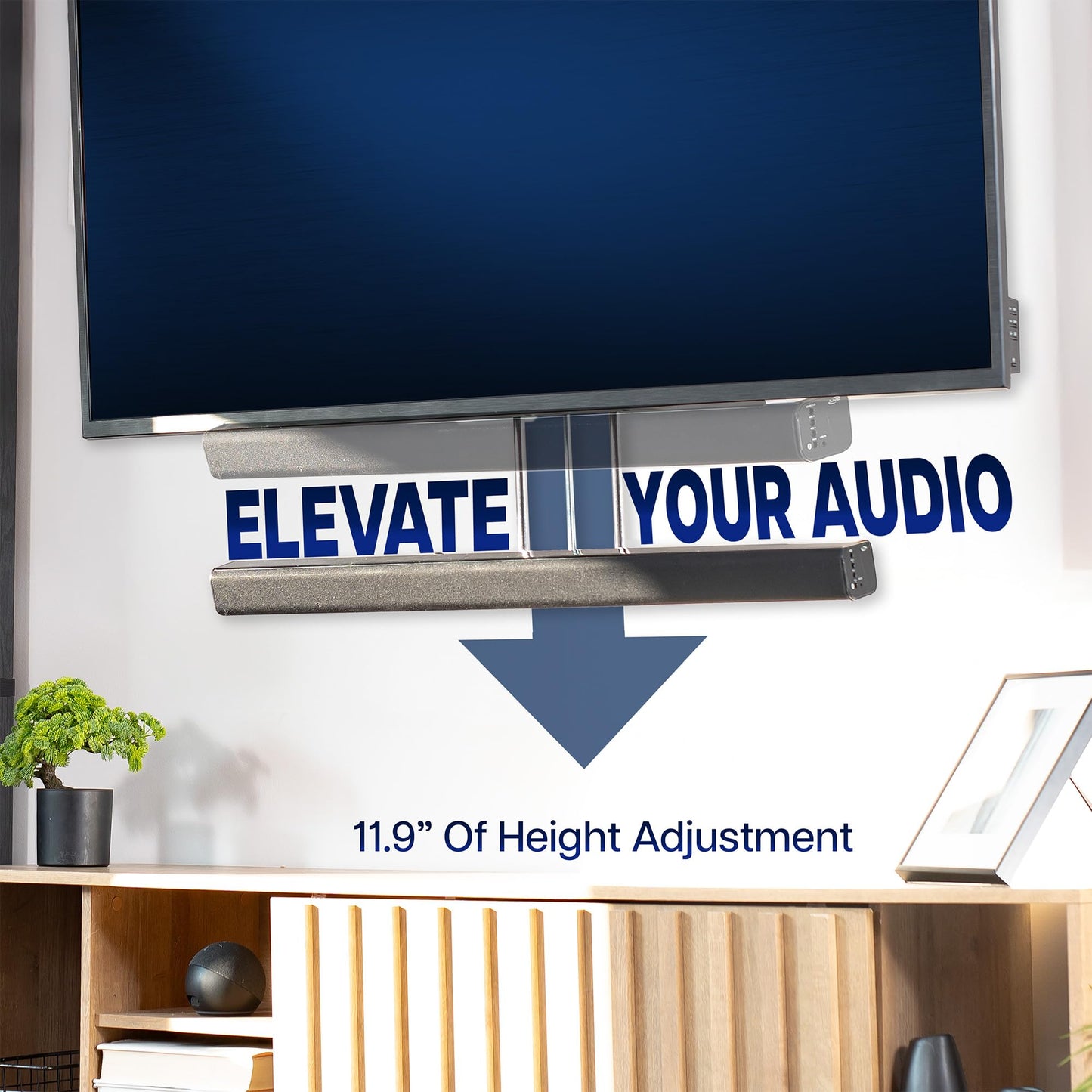 VIVO Universal Soundbar TV Mount for 32 to 100 inch Screens, Height and Depth Adjustment, Wide VESA Range, Black, Mount-ASM1