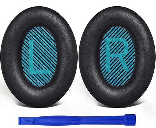 SoloWIT Earpads for Bose Headphones, for QuietComfort 15 (QC15) QC25 QC2 QC35 /Ae2 Ae2i / SoundTrue & SoundLink Around-Ear I,II Series - Black&Blue