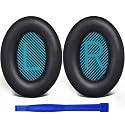 SoloWIT Earpads for Bose Headphones, for QuietComfort 15 (QC15) QC25 QC2 QC35 /Ae2 Ae2i / SoundTrue & SoundLink Around-Ear I,II Series - Black&Blue