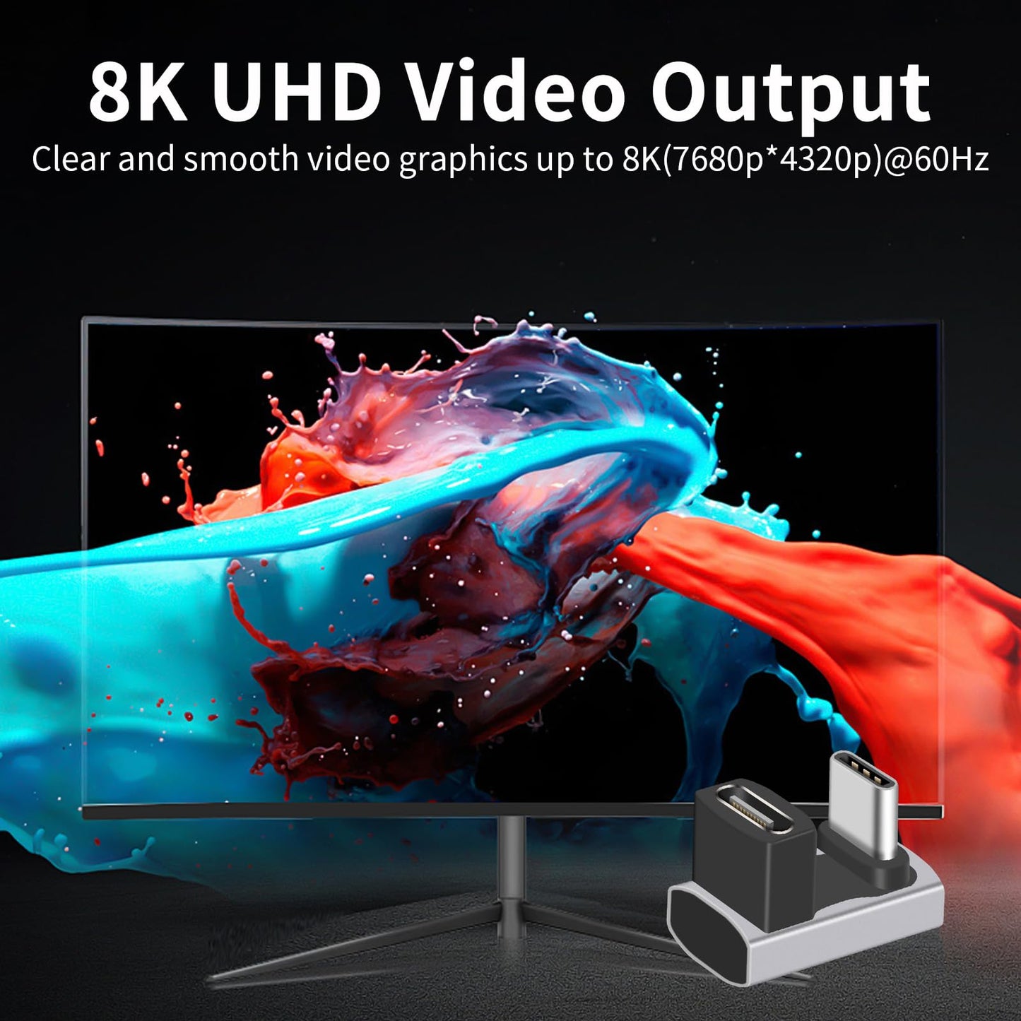 Danfetsoy 2-Pack 240W U Shape USB C Adapter, 40Gbps 180 Degree USB C Male to Female Adapter 40Gbps PD 240W Suitable for Power Bank, Phone, Laptop…