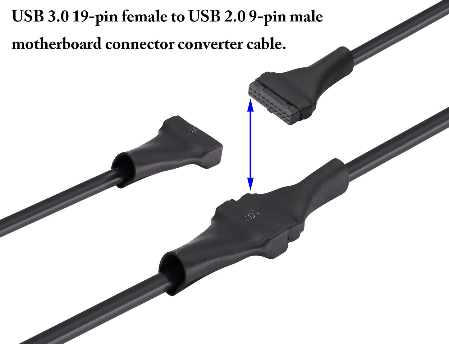 zdyCGTime Motherboard Adapter Cable,USB 3.0 19Pin Female to USB 2.0 9Pin Male convertor Computer Cable Connector,Motherboard 9Pin Male to 20Pin Female