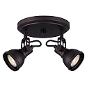 Canarm Polo 2-Light Track Lighting, Oil Rubbed Bronze Adjustable Ceiling or Wall Fixture Industrial Modern Design, Accent and Task Lighting