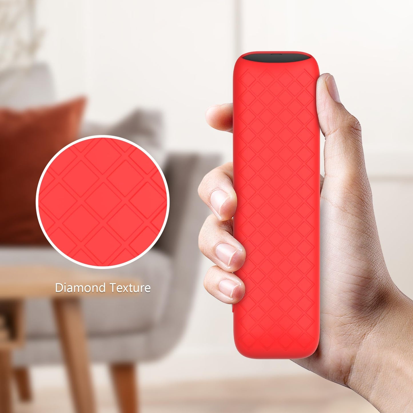 LEFXMOPHY Silicone Cover for onn Google TV 4K Pro Streaming Device (2024) Android TV Box Remote Protective Case - Red