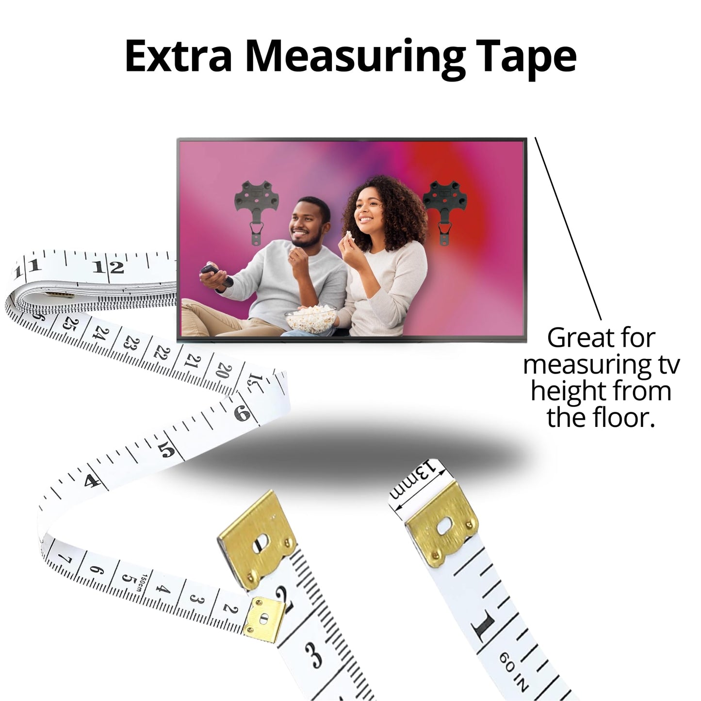 HangSmart TV® Wall Mount NO Stud - Original & Patented Easy Install, DIY for 19-100" TVs, Holds Up to 150LBS, Fits Most LED LCD Flat Screens