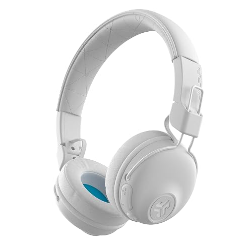 JLab Studio Wireless On-Ear Headphones, White, 30+ Hour Bluetooth 5 Playtime, EQ3 Sound, Ultra-Plush Faux Leather & Cloud Foam Cushions, Track