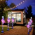 Kaitesla 4PCS Christmas American Flag Solar Patriotic Lawn Lights, Garden Stake LED Landscape Pathway Lights for Independence Day Memorial Day