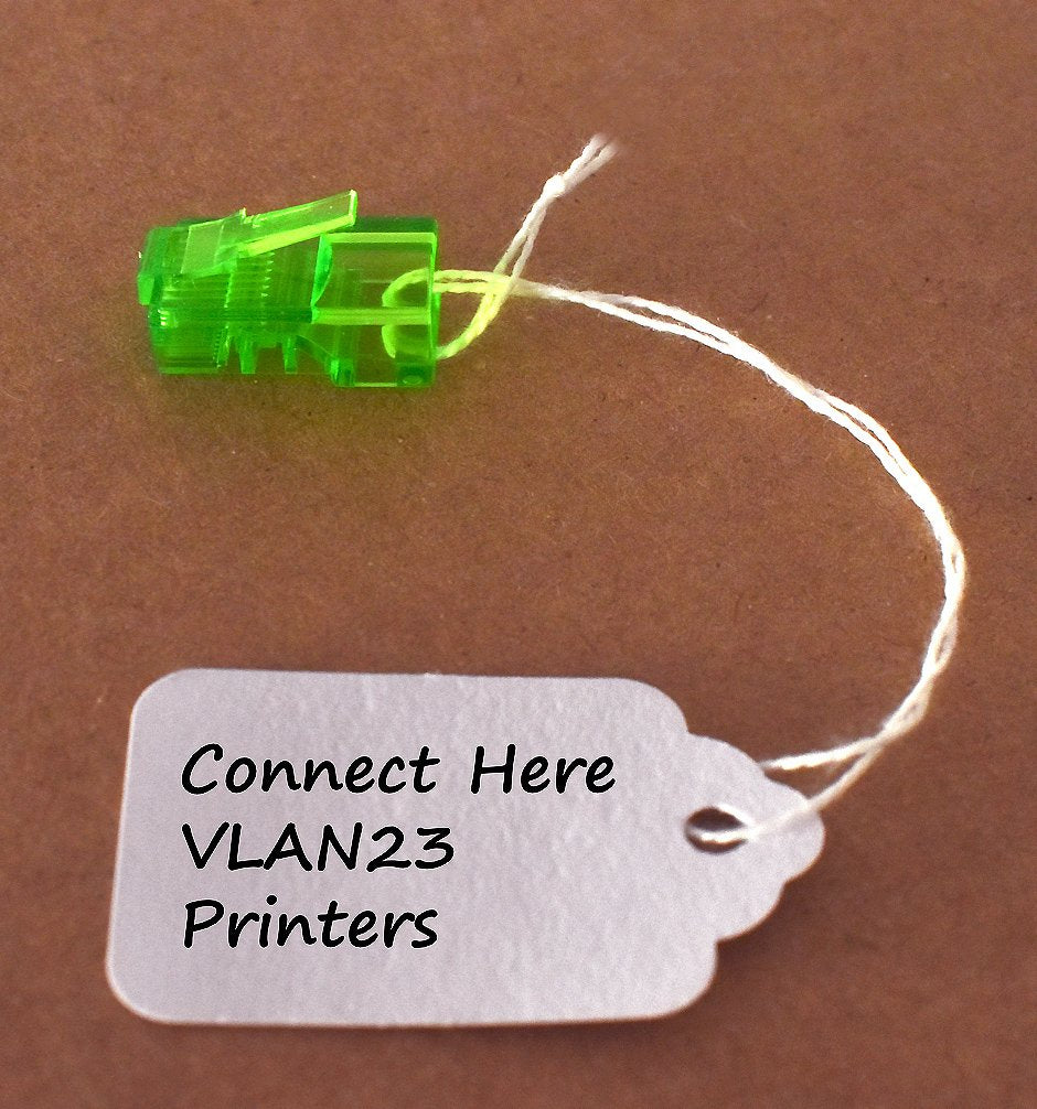 RJ45 Dust Cover and Label Device 50-Pack - Jack Tags Protect and Identify Router and Switch Interfaces, Patch Panels, RJ45 Keystone Wall Plate Cap