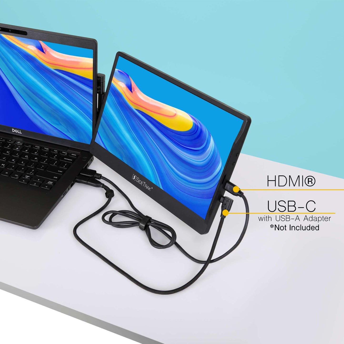 SideTrak Portable Monitor 3ft HDMI Cord | HDMI to Mini HDMI Cable | Compatible Swivel & Solo | Durable, Flexible, Tangle-Free Cord | Black