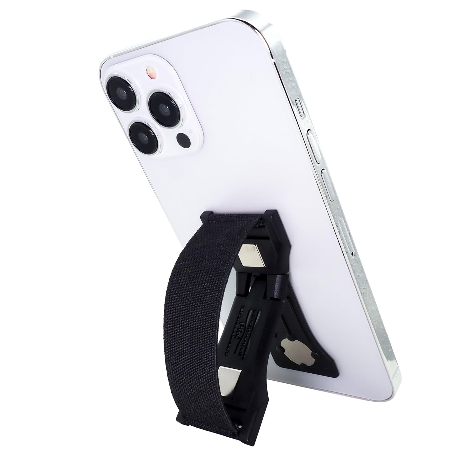 LOVEHANDLE PRO Premium Phone Grip - Elastic Phone Strap - Magnetic Phone Mount and Kickstand for Smartphone and Tablet - Black