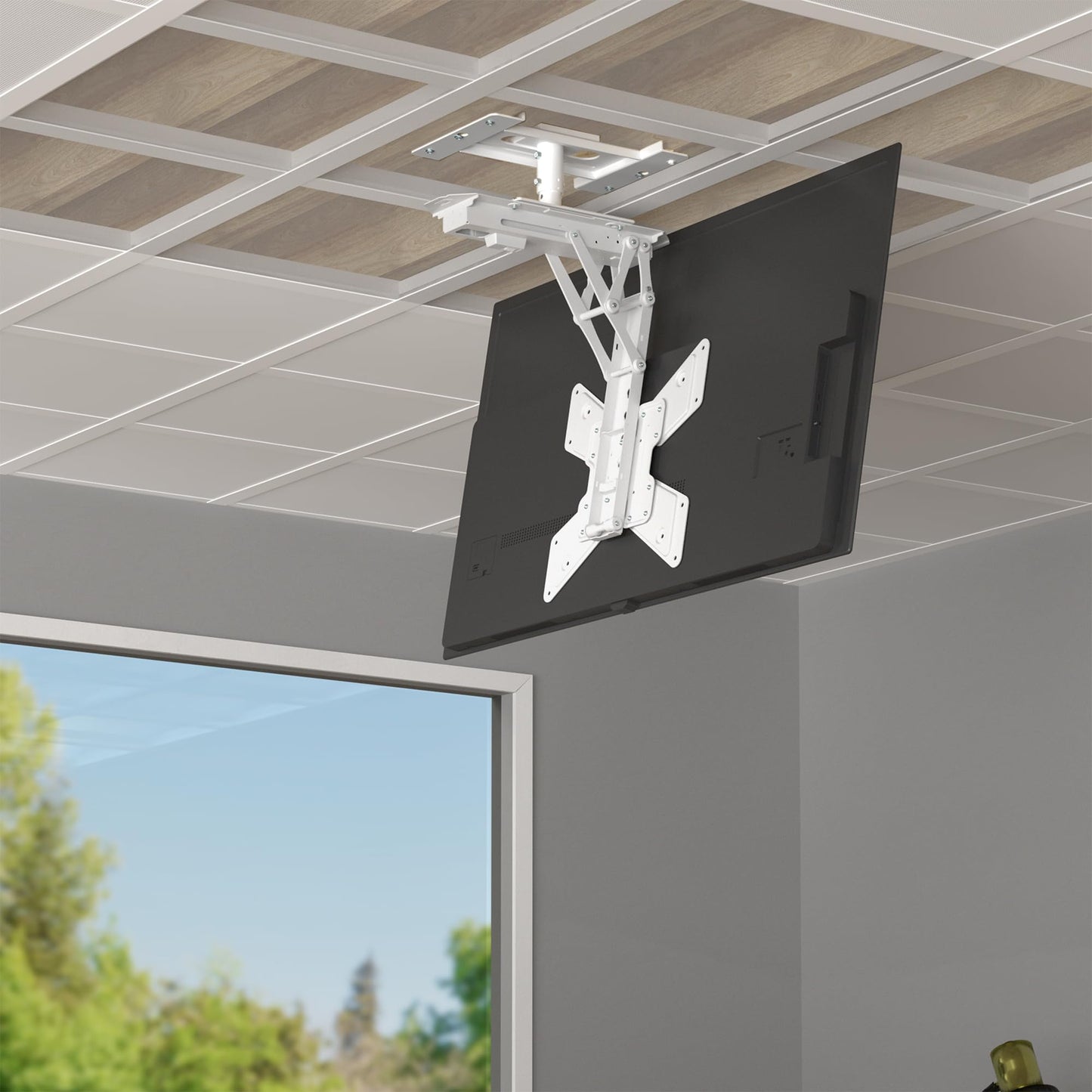 VIVO Drop Ceiling Mount Designed for MOUNT-E-FD55W and MOUNT-E-FD70W Electric Ceiling TV Mounts, Holds Screens up to 77 lbs, 4 Height Settings